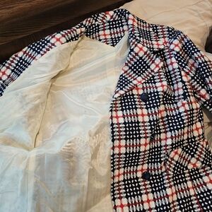 Vintage Plaid Double-Breasted Two Piece Set